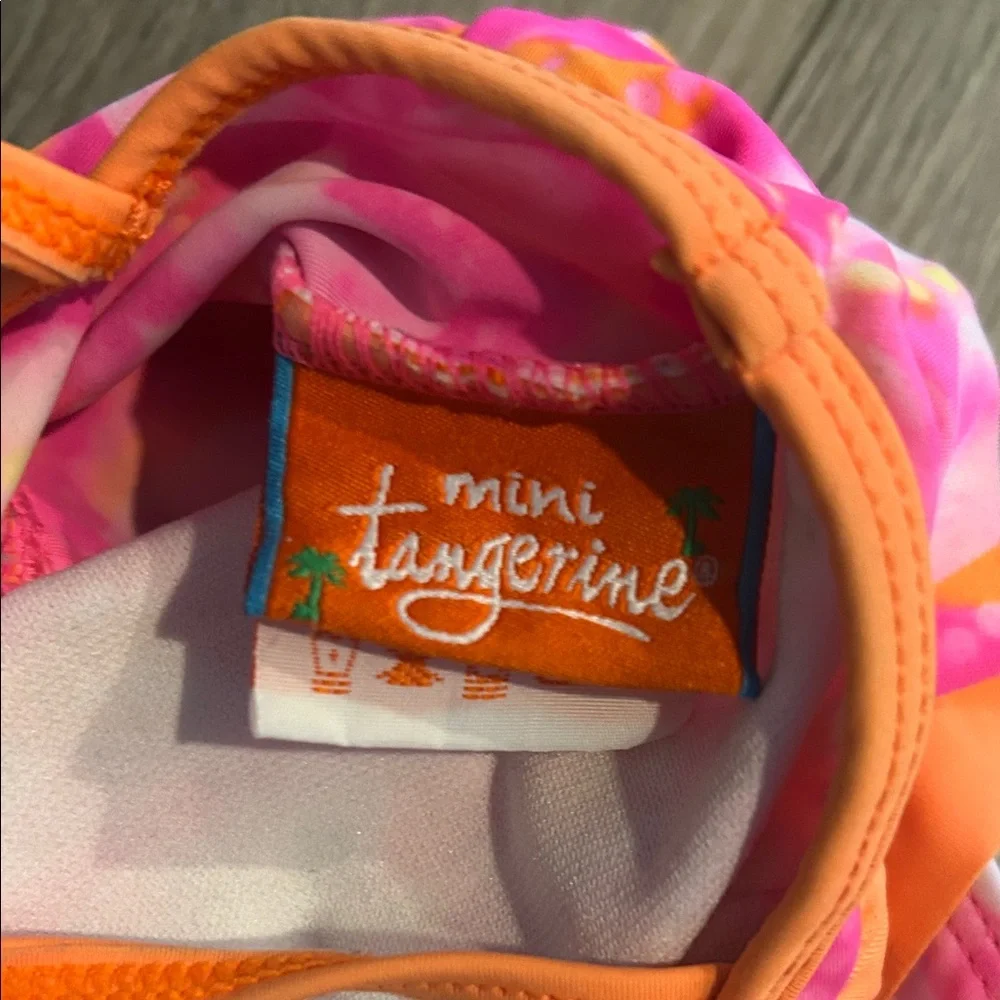 Mini Tangerine‎ Pink and Orange Baby Swim One Piece Size 12 months